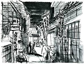 $郷愁のイラストレーション-荷風072