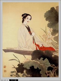 赵国经王美芳-工笔侍女图